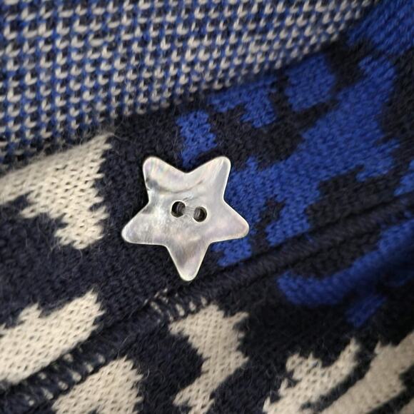 J Peterman Emmas Sweater Blue Hourglass Peplum Cardigan Green Floral Wool Small - Picture 4 of 16